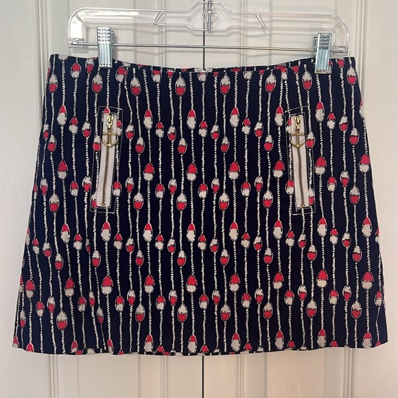 Lilly Pulitzer Size 4 Tate Navy Mini Nautical Coastal Skirt in Swim Lanes Print - Picture 3 of 7